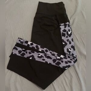 Black with Cheetah Print Leggings